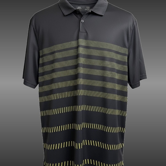 Oakley Other - Oakley Golf Polo Mens XL Black Yellow Stripe Performance Athletic Shirt